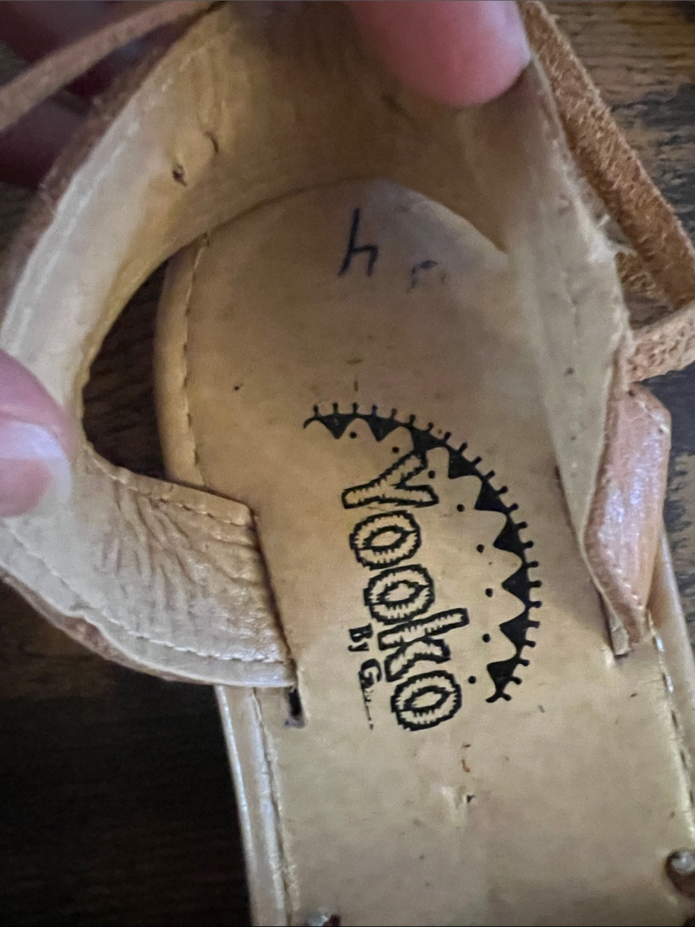 Yooko Handwoven Leather Lace-Up Sandals (Huaraches) in Tan size 4 (6 1/2-7) - Picture 4 of 4
